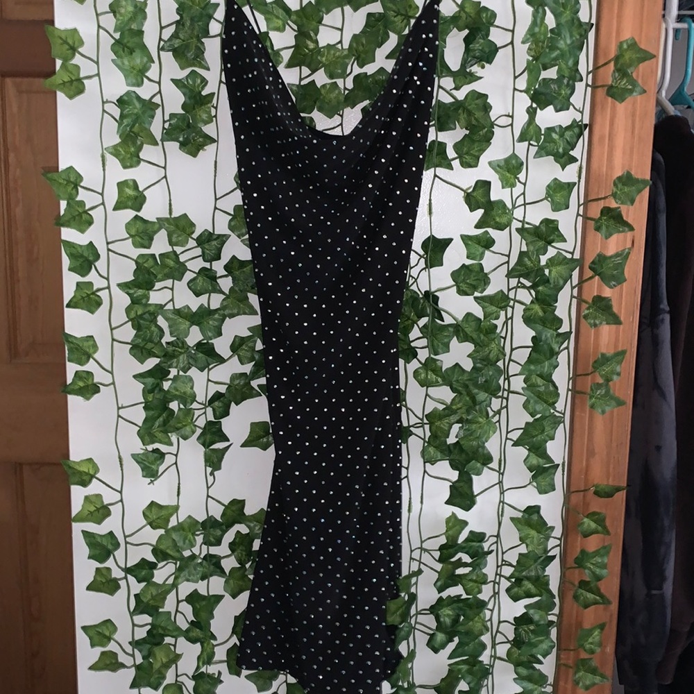 black bedazzled dress